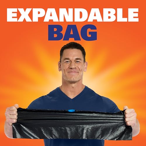 33 Gallon Extra Large Drawstring Trash Bags, Black, Unscented - 40 Count