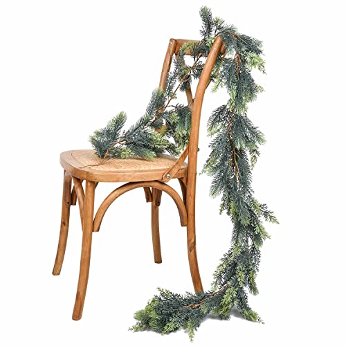 6ft Christmas Pine Garland - Fake Greenery for Mantel, Table Runner & Decor