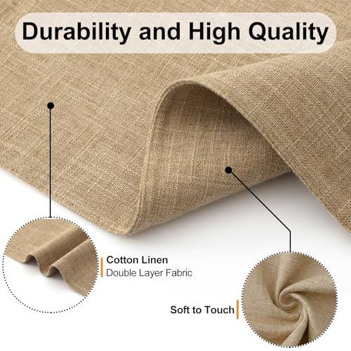 Cotton Linen Placemats Set of 6, 13" x 19" Washable Heat Resistant Mats