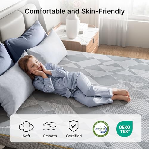 3" Firm Mattress Topper Queen - Cooling Bamboo Cover, Memory Foam