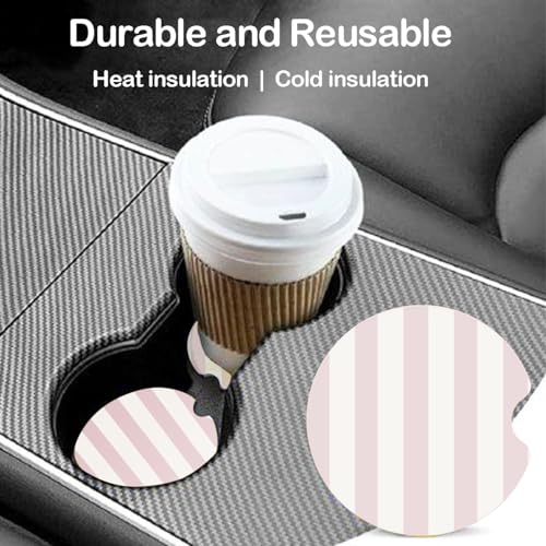 Absorbent Ceramic Car Coasters - 2 Pack Cute Aesthetic Cup Holder Inserts