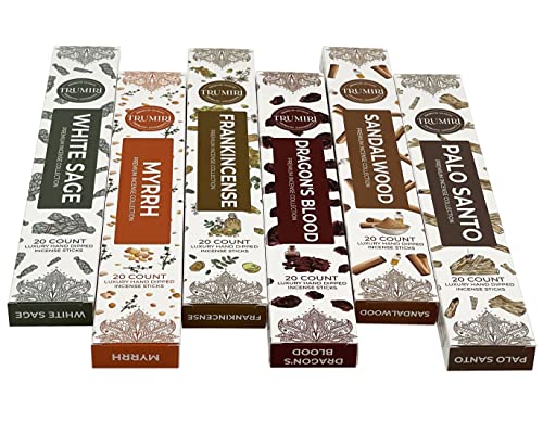 Natural Incense Sticks Variety Pack - 120 Count with Burner Holder