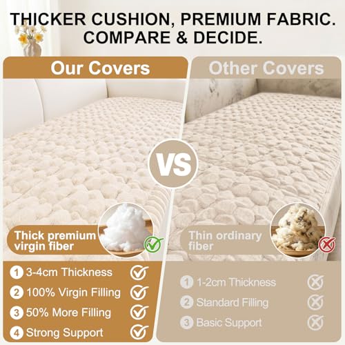 Non-Slip Dog Couch Cover - Scratch Resistant Pet Sofa Protector, Cream