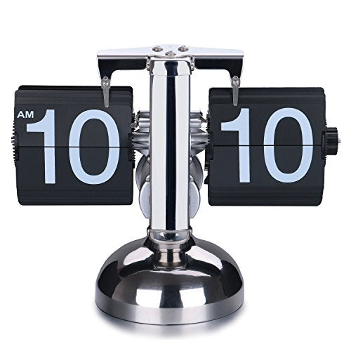 Retro Flip Down Desk Clock, Silent Mechanical Digital Table Clock