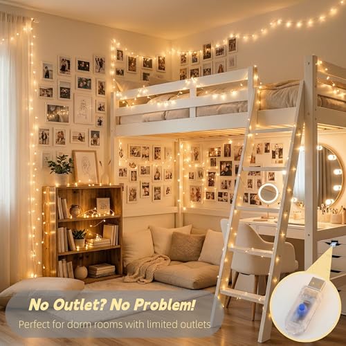JMEXSUSS 33ft USB LED Fairy Lights with Remote Warm White Twinkle Lights