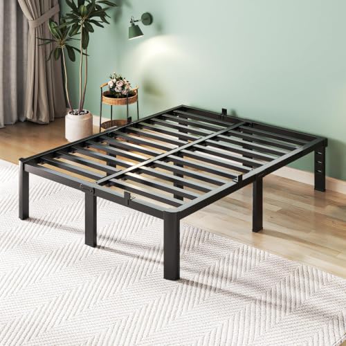 Queen Platform Bed Frame - 14 Inch Heavy Duty Steel, No Box Spring Needed