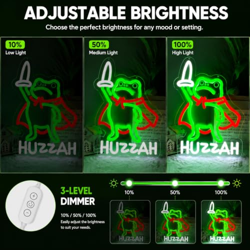 Funny Wizard Frog Neon Sign - 8.66 x 12.20 in, Dimmable USB LED Light