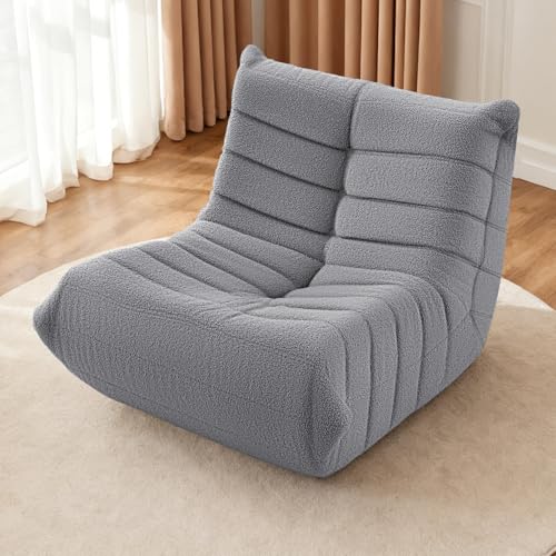 Teddy Fleece Bean Bag Chair - Ergonomic Floor Sofa for Living Room