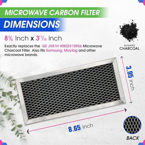 Microwave Charcoal Filter Replacement 8.67" x 3.95" - 2 Pack