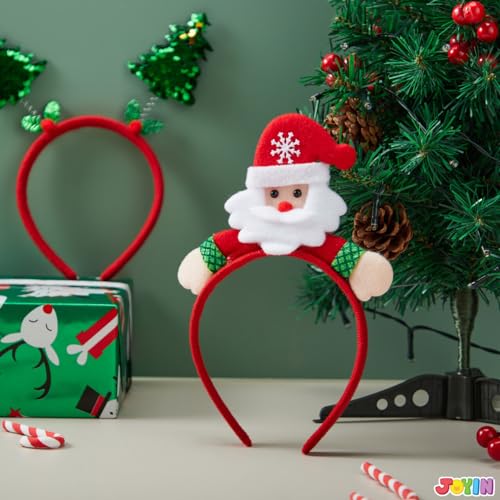 JOYIN 12 Packs Christmas Headbands 3D Head Hat Headbands for Kids Women Men Christmas Parties Costume Accessories Xmas Holiday Party Favors Photo Booth (ONE SIZE FIT ALL)