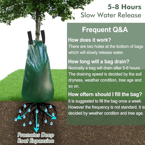 20-Gallon Slow Release Tree Watering Bag - Heavy-Duty PVC Drip Irrigation