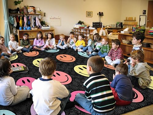 Large Classroom Rug 8x10 ft - Durable Washable Carpet for Kids Playroom