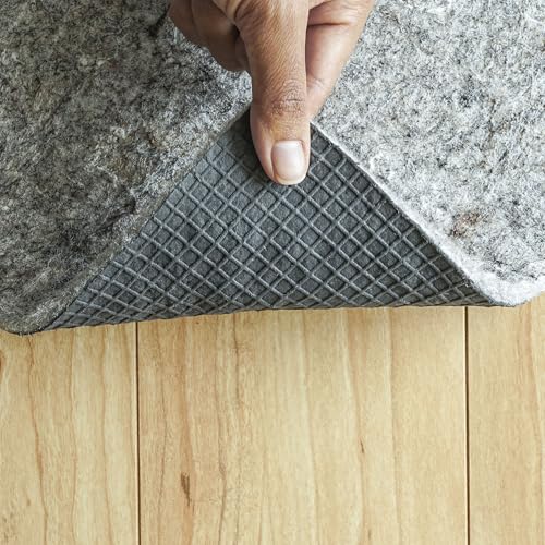 8'x10' Non-Slip Rug Pad, 1/4" Thick Felt and Natural Rubber Cushion