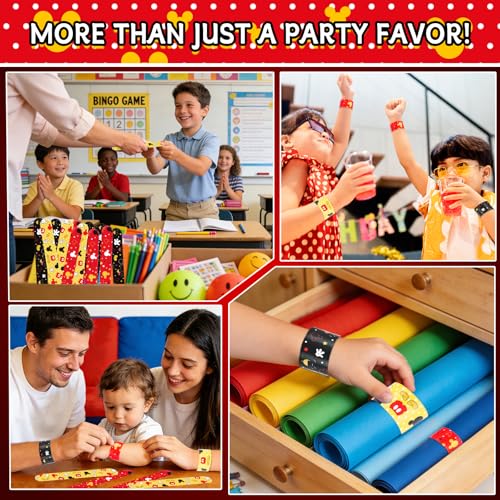 24-Pack Cartoon Slap Wristbands - Kids Party Favors & Classroom Rewards