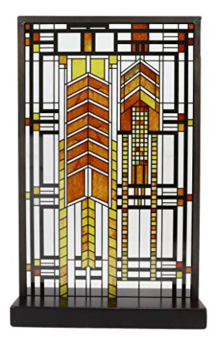 Frank Lloyd Wright Autumn Sumac Stained Glass Panel - 10" x 6.5"