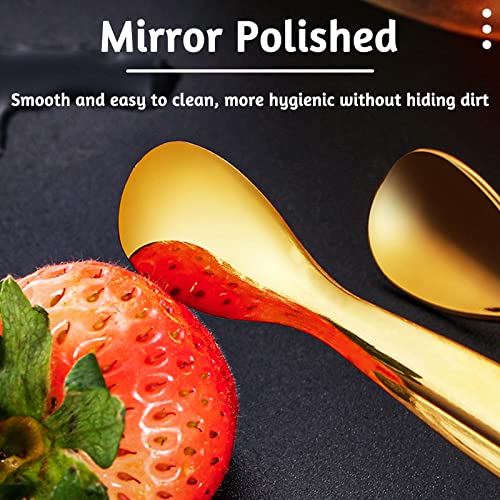 Mini Gold Stainless Steel Ice Tongs & Sugar Tongs Set - 6 Pieces for Drinks & Desserts