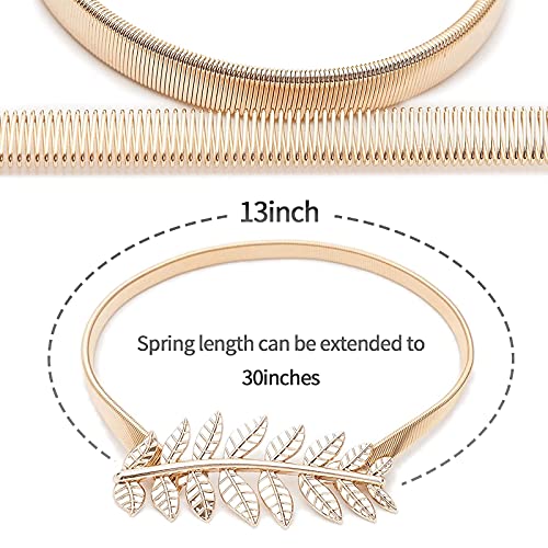 4-Pack Gold Leaf Curtain Tiebacks, Elastic Spring Curtain Holdbacks for Drapes