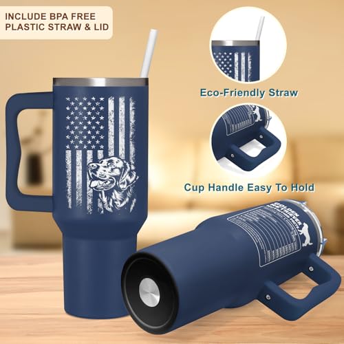 Couple Fox Golden Retriever Tumbler 40oz - Dog Lover Gift for Men & Dad
