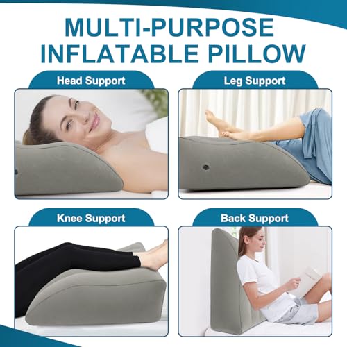 Inflatable Leg Elevation Wedge Pillow - Portable Support for Sleeping & Recovery