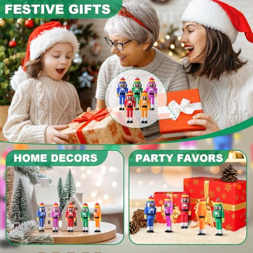 Mini Nutcracker Soldier Figures (25-Pack) - 2" Colorful Christmas Ornaments