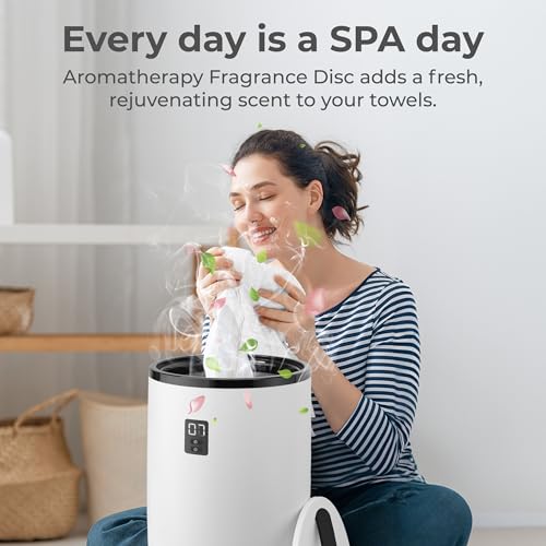 SereneLife Black Portable Towel Warmer Bucket – Large Capacity Spa & Bathroom Heater