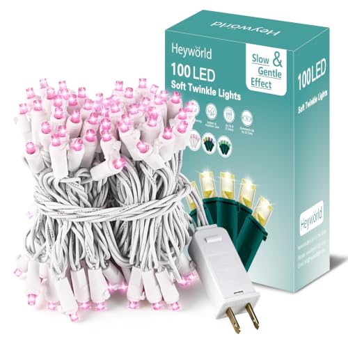 Heyworld 100 LED Pink Twinkle Christmas String Lights Romantic Glow