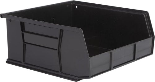 Hudson Exchange Plastic Stackable Storage Bins - 11" x 11" x 5" | 3-Pack, Black Containers