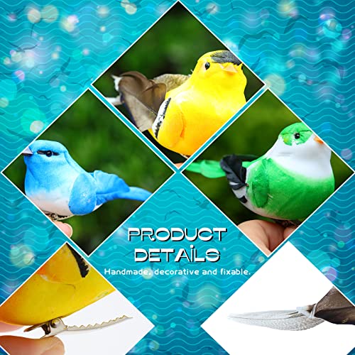 5-Piece Artificial Parrot Ornaments with Clips, 4.7-Inch Realistic Birds