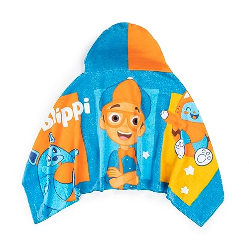 Kids Hooded Towel Poncho, 100% Cotton Bath and Beach Wrap, 22" x 51"