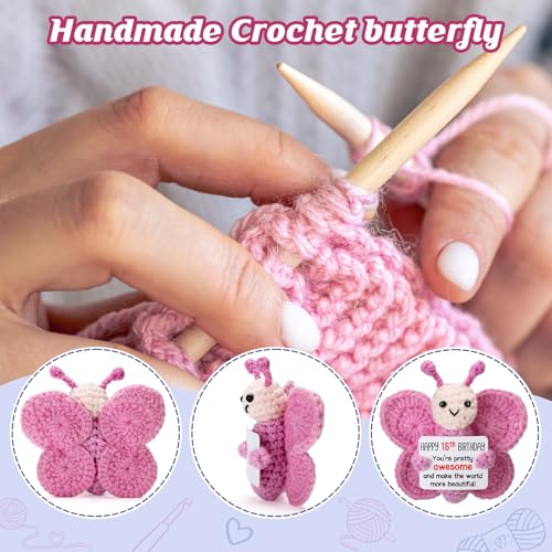 Sweet 16 Handmade Crochet Butterfly Plush - Thoughtful Birthday Gift for Girls