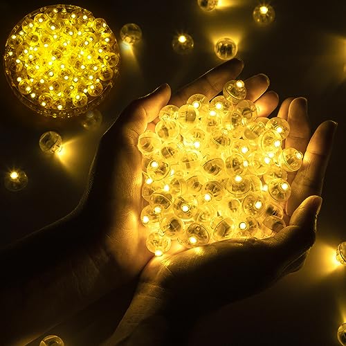 Chzk 200pcs Warm White Mini LED Balloon Lights Multicolor Paper Lanterns for Easter Party Christmas