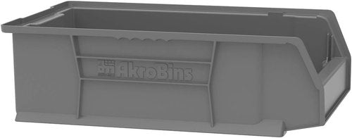 Akro-Mils Super-Size Plastic Storage Bins - Space-Saving Stackable Organizers | 20" L x 12" W x 6" H, Grey, 4-Pack