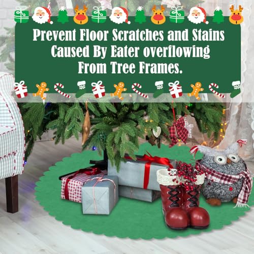 35-Inch Christmas Tree Stand Mat - Non-Slip Waterproof Felt Floor Protector