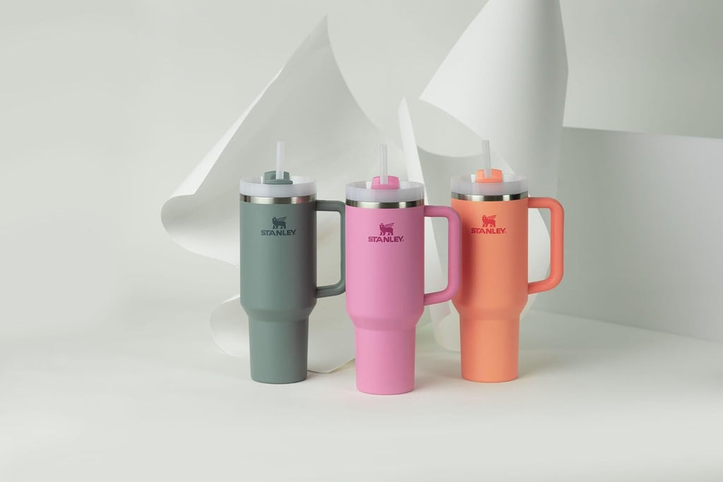 STANLEY Quencher H2.0 Tumbler - 40 oz Insulated Stainless Steel Cup with Handle & Straw | BPA-Free | Peony