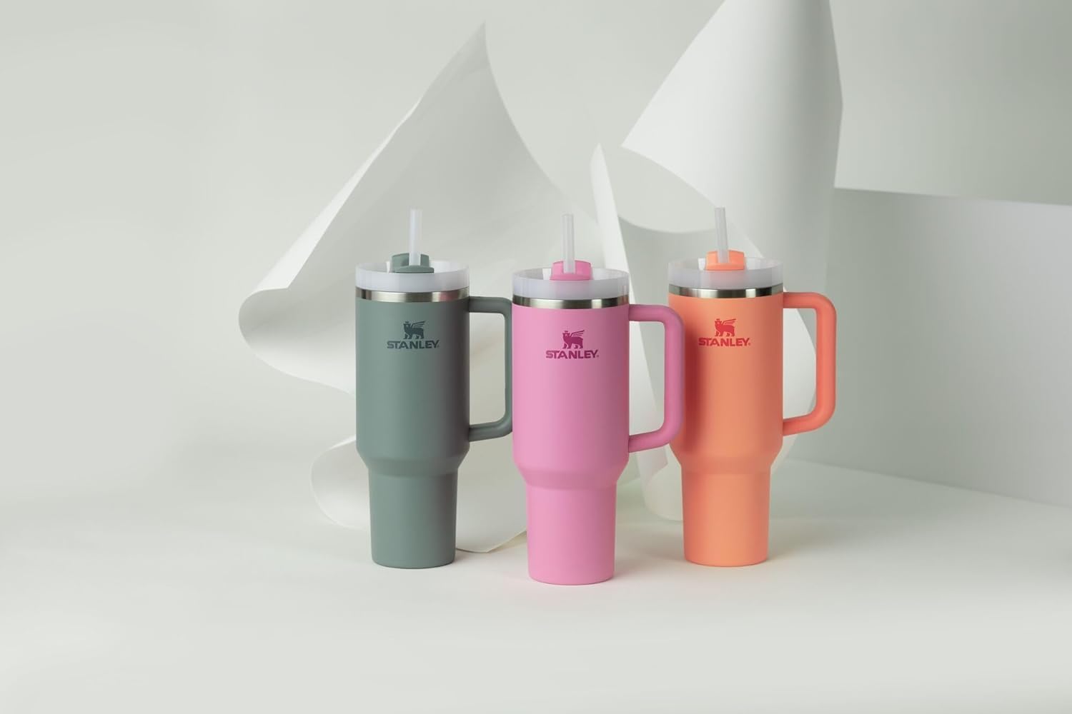 STANLEY Quencher H2.0 Tumbler - 40 oz Insulated Stainless Steel Cup with Handle & Straw | BPA-Free | Peony