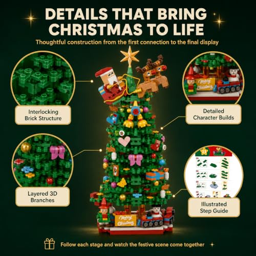 Vadeny Red Advent Calendar 2026 Christmas Building Blocks Set, 24 Days Countdown