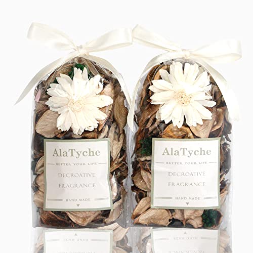 Vanilla Scented White Potpourri 2-Pack, Natural Dried Flower Vase Filler