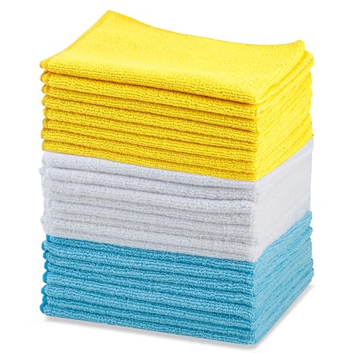 Amazon Basics Microfiber Cleaning Cloths 24-Pack 16" x 12" Assorted