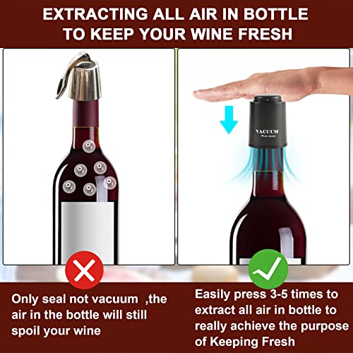 Vacuum Wine Bottle Stoppers 2-Pack - Reusable Leak-Proof Wine Preserver