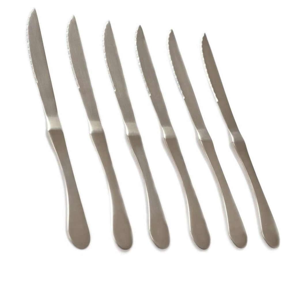 6-Piece Matte Original Stainless Steel Serrated Dinner Knives