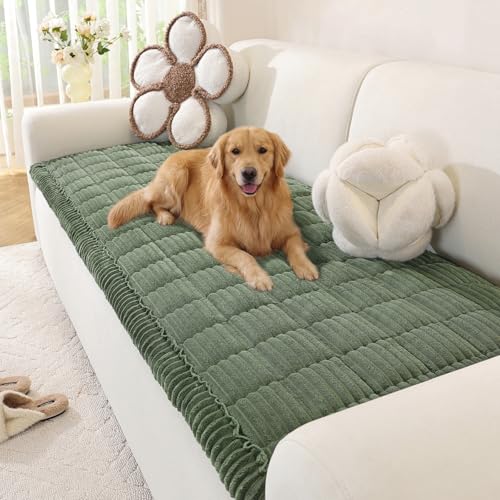 Washable Non-Slip Pet Couch Cover - Soft Plush Sofa Protector (27.6" x 59")