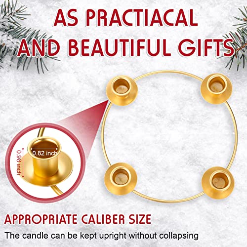 2-Pack Metal Advent Wreath Ring Candle Holder Set - DIY Centerpiece