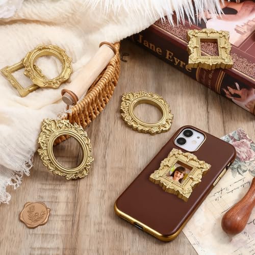 Ouligay 10pcs Mini Gold Picture Frames 1x1in Vintage Resin Wall/Table Display – Oval/Rect/Square/Round
