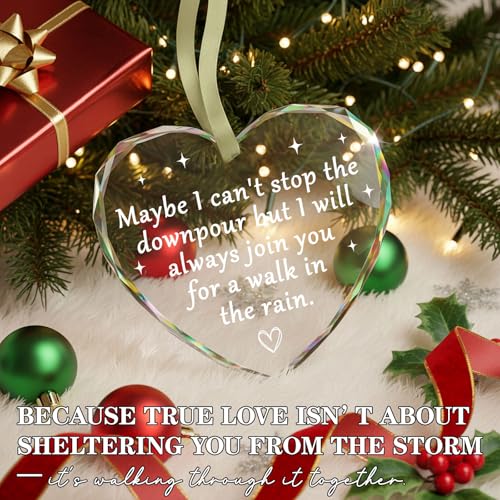 Rain Variation Heart Ornament – Encouragement Gift for Women with Inspirational Message