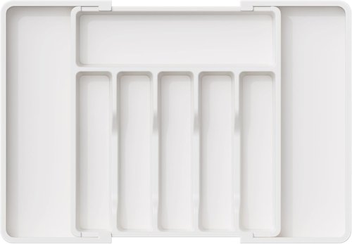 Lifewit Expandable Silverware Drawer Organizer - BPA-Free Utensil Tray for Kitchen | Adjustable 13-22 x 15" White