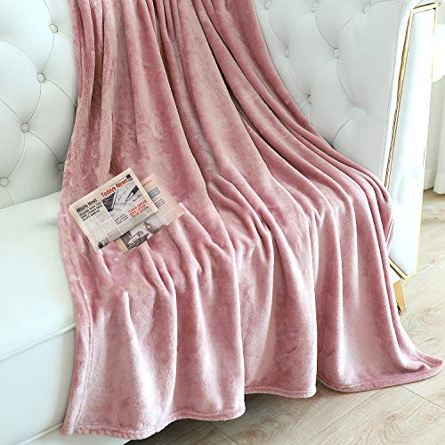 TASTHROW Large Flannel Fleece Throw Blanket, 50x70 Inch - Soft 350GSM Cozy Plush