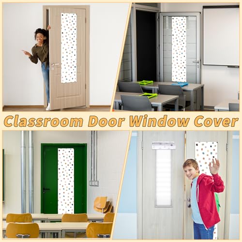 Boho Polka Dot Door Window Covers - 2 Pack Blackout Shades
