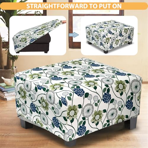 Stretch Ottoman Cover - Medium Printed Slipcover for Footstools