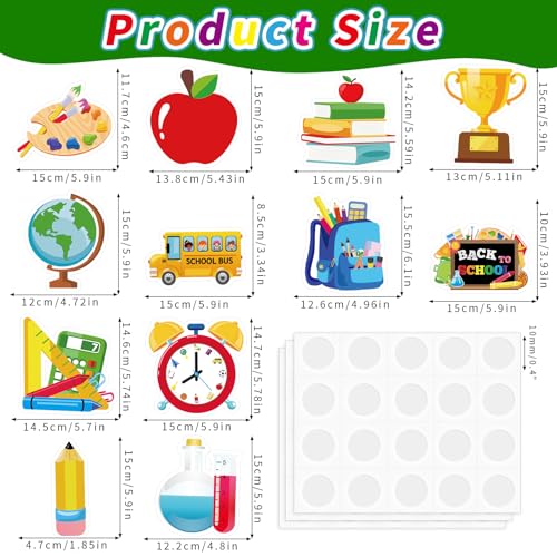 60-Piece Back to School Bulletin Board Cutouts with 150 Glue Points