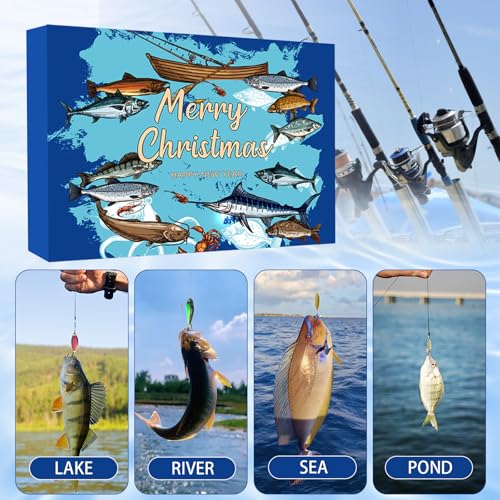 Fishing Advent Calendar 2026 - 24 Days Christmas Countdown Lures Set